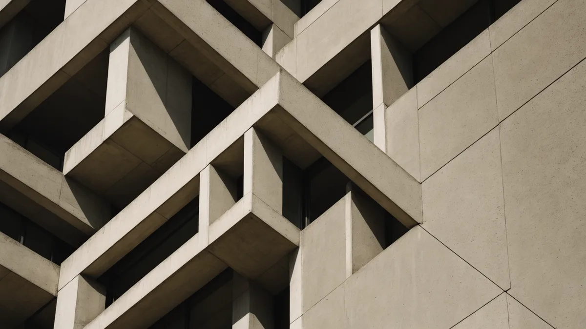 Abstract architectural structural forms suggesting construction and infrastructure from ground up